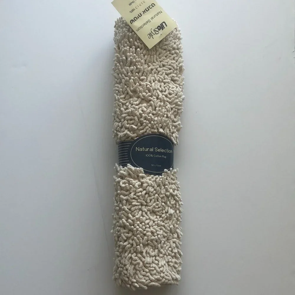 Bath rag mat Cream White New 20
